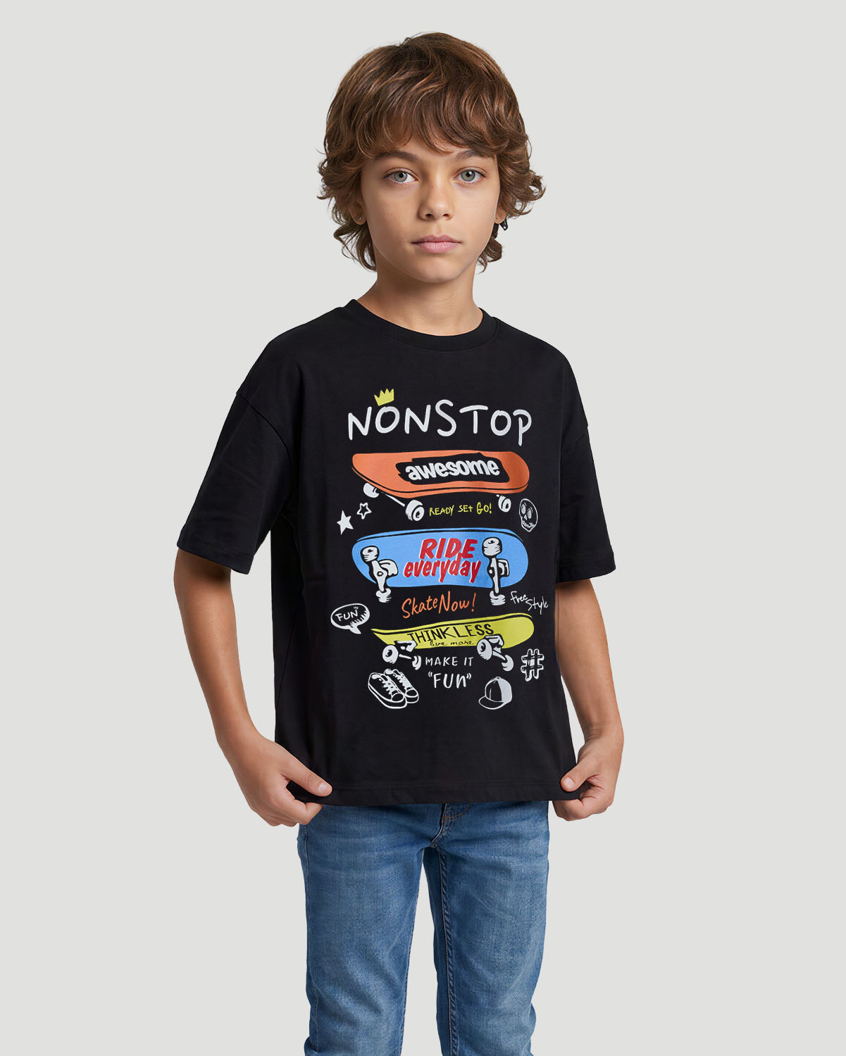Boys Graphic T-Shirt - Nonstop - Jet Black image number 1