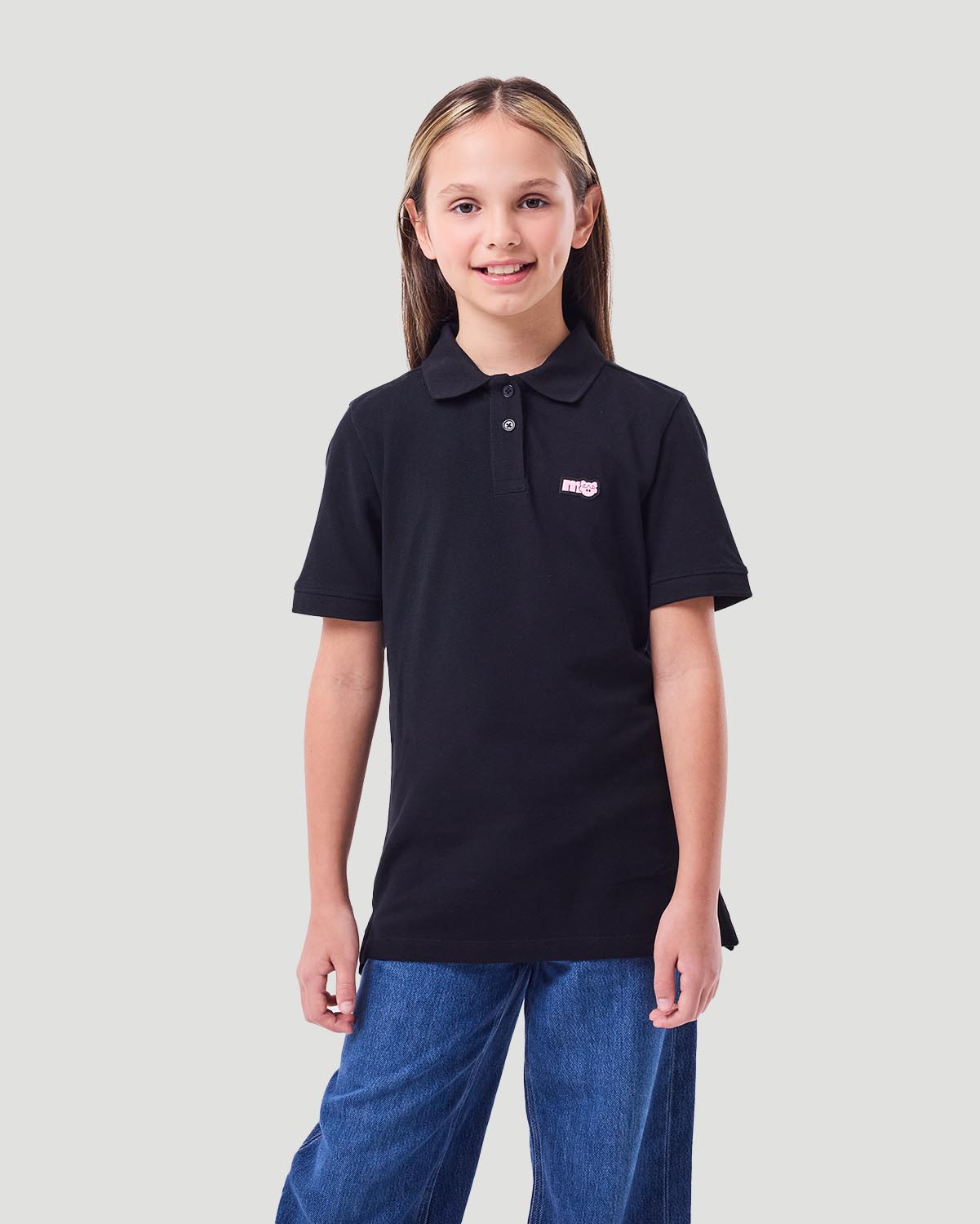 Girl's Polo T-shirt - Jet Black image number 2