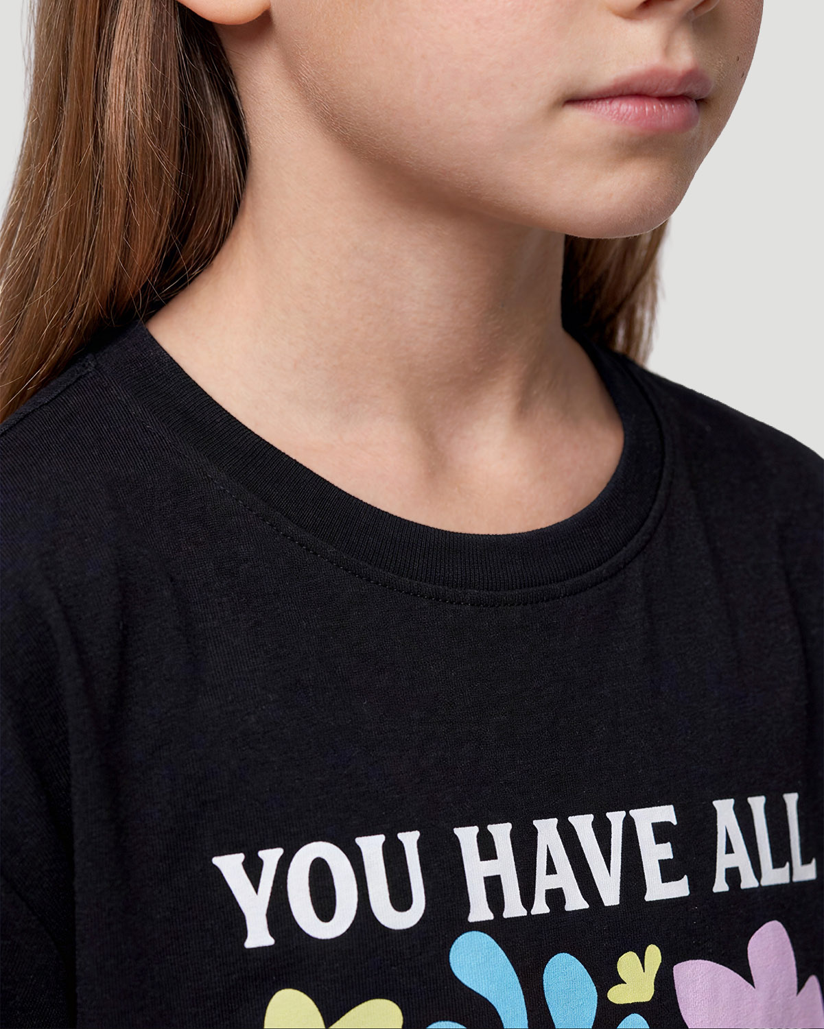 Girls Graphic T-Shirt - You have all - Jet Black image number 5