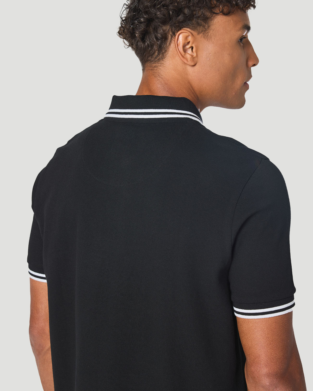 Men's Basic Tipping Polo - Jet Black image number 3